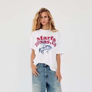 Zara 'Marfa Texas' Graphic T-shirt size S